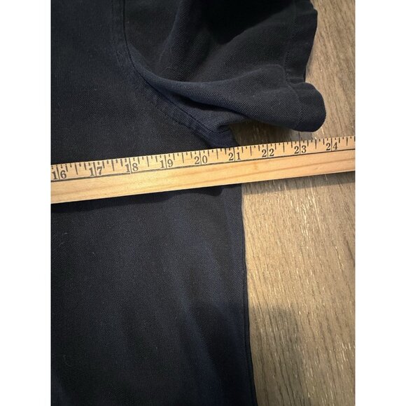 Zara Mens Black Cover Shirt Large Button Slim Fit Mandarin Collar Short Sleeve - Picture 3 of 8